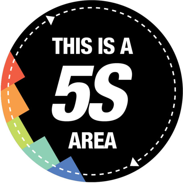 5S Area Sign (Black)