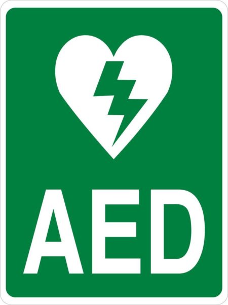 AED – Wall Sign (Green – Vertical format)