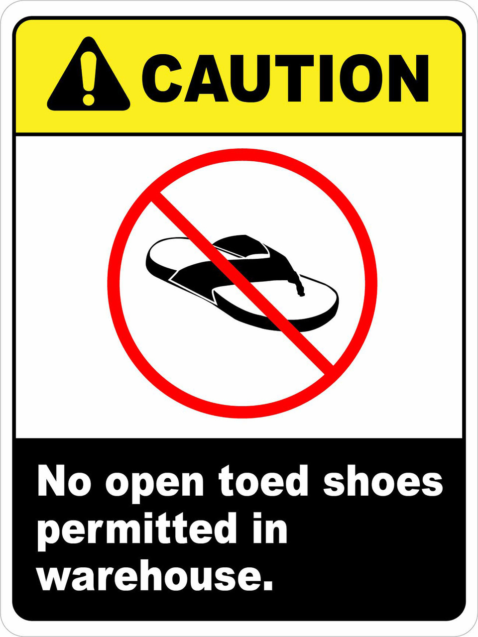 Ansi Caution No Open Toed Shoes Phs Safety