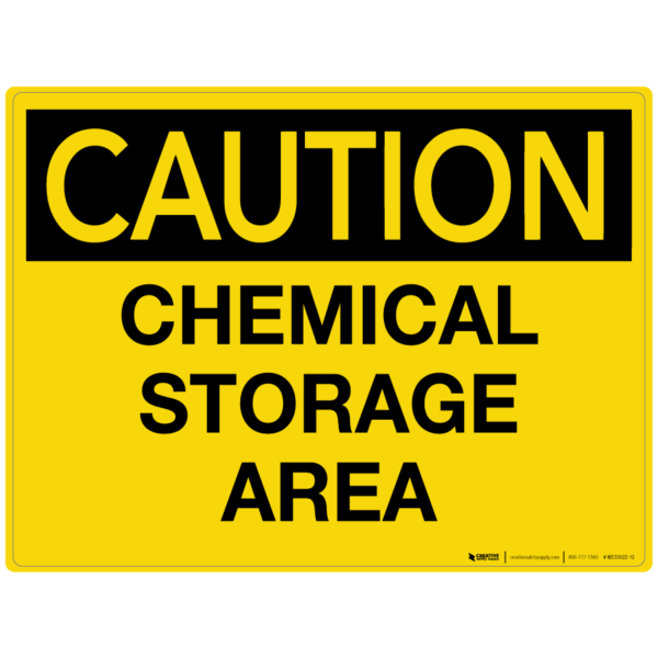 Caution: Chemical Storage Area – Wall Sign