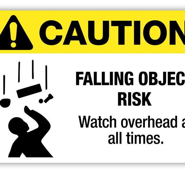 Caution - Falling Object Risk Label - PHS Safety