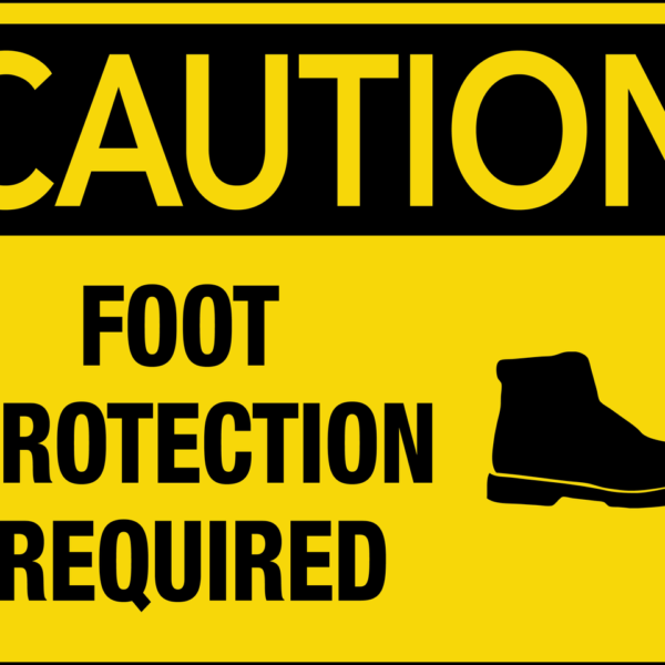 Caution Foot Protection Required Wall Sign - PHS Safety