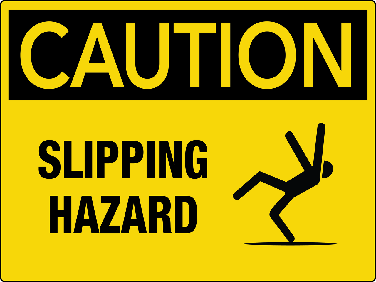 slip trip hazard signage