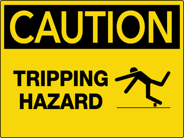 Caution Tripping Hazard Wall Sign