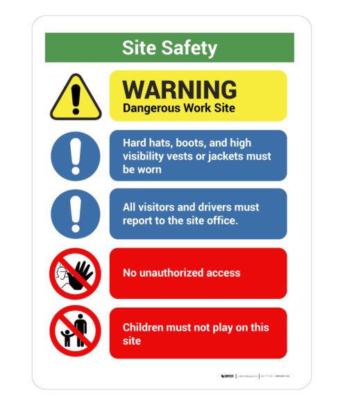Construction Safety Site Notice – Wall Sign