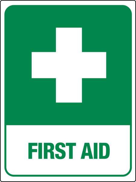Cross First Aid Sign Green