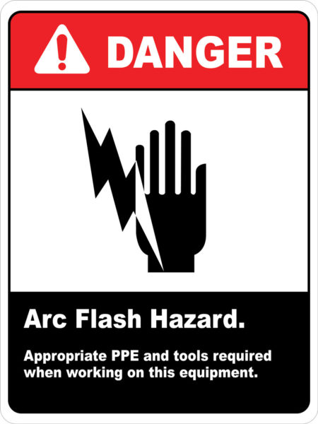 Danger Arc Flash Hazard PPE Required Wall Sign