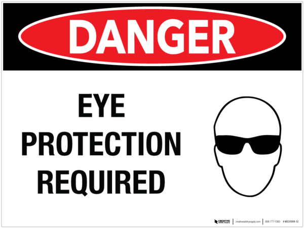 Danger Eye Protection Required Wall Sign