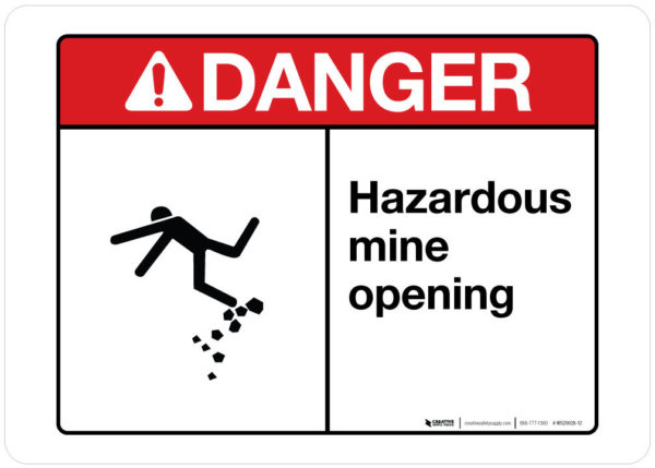 Danger – Hazardous Mine Opening – Wall Sign