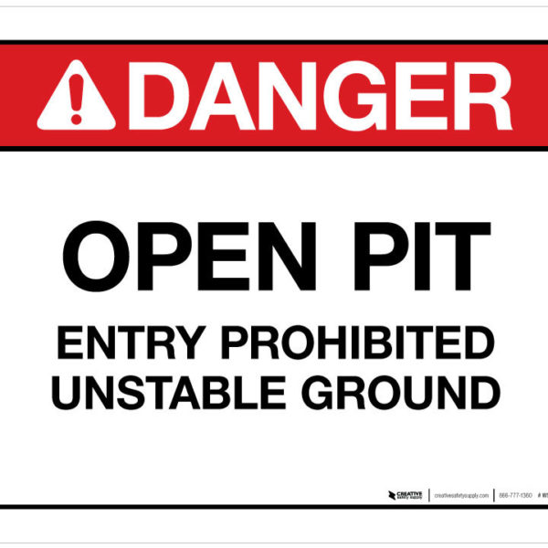 Danger Open Pit Wall Sign Phs Safety