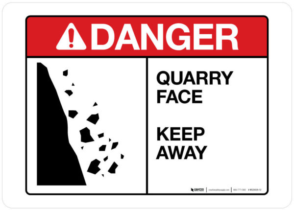 Danger – Quarry Face – Keep Away – Wall Sign
