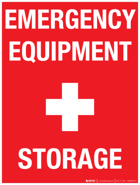 Emergency Equipment Storage – Wall Sign