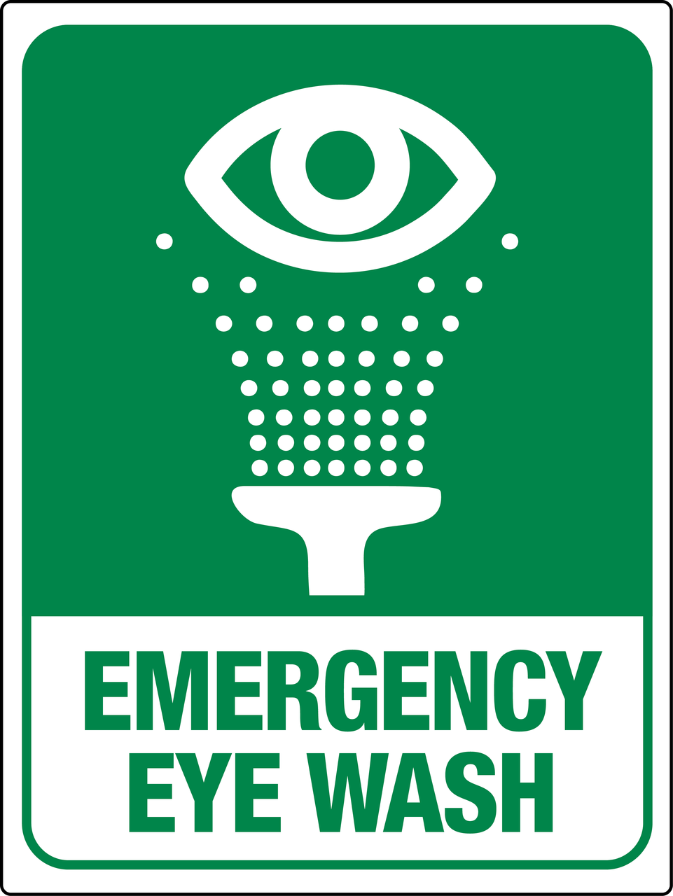 Emergency Eye Wash Station Wall Sign PHS Safety