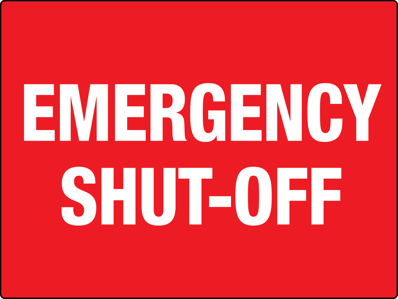 Emergency Shut Off Sign PHS Safety