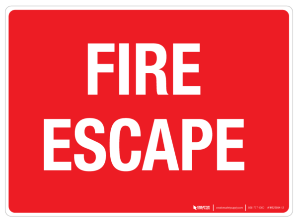 Fire Escape Wall Sign