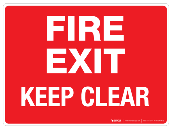 Fire Exit – Keep Clear – Wall Sign