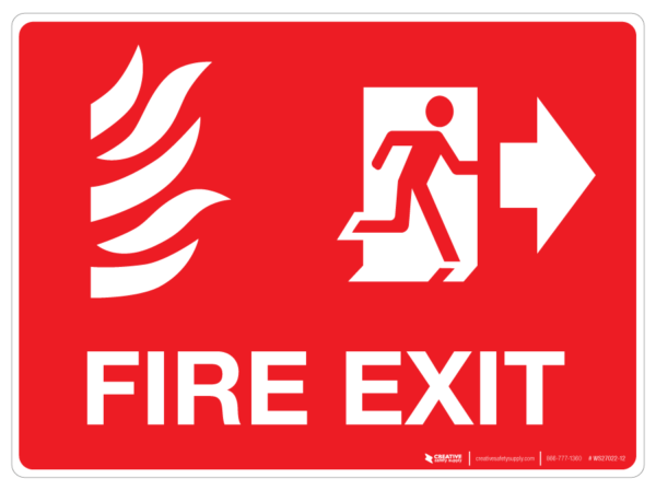 Fire Exit With Pictograms – Wall Sign