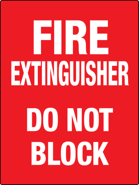Fire Extinguisher Do Not Block – Large Red