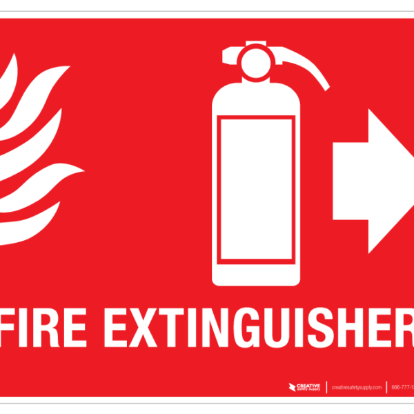 Fire Extinguisher with Pictograms - Wall Sign - PHS Safety