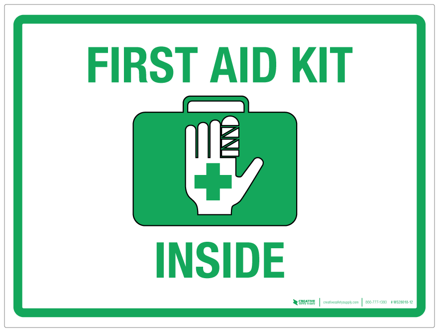 first aid kit sign