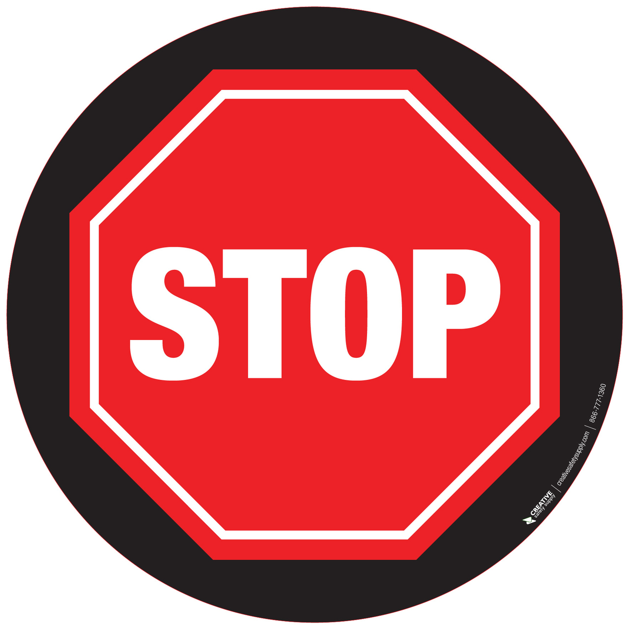 Floor Sign  Stop Sign with Black Background  PHS Safety