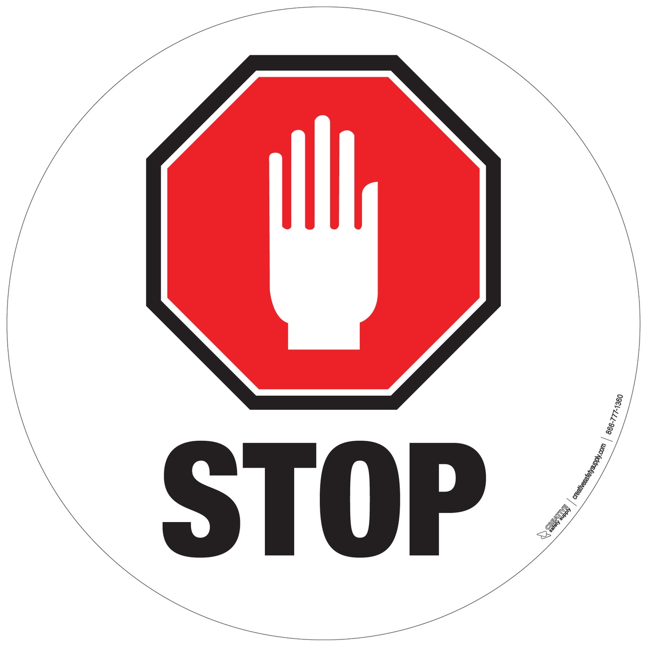Floor Sign Stop Sign With Hand PHS Safety