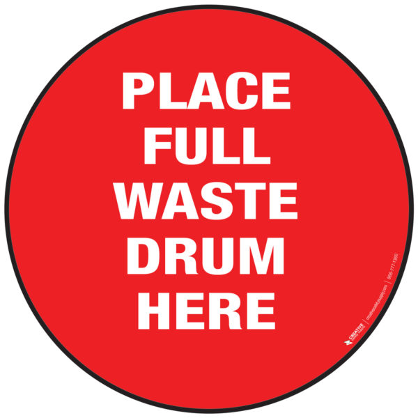 Full Waste Drum Floor Sign