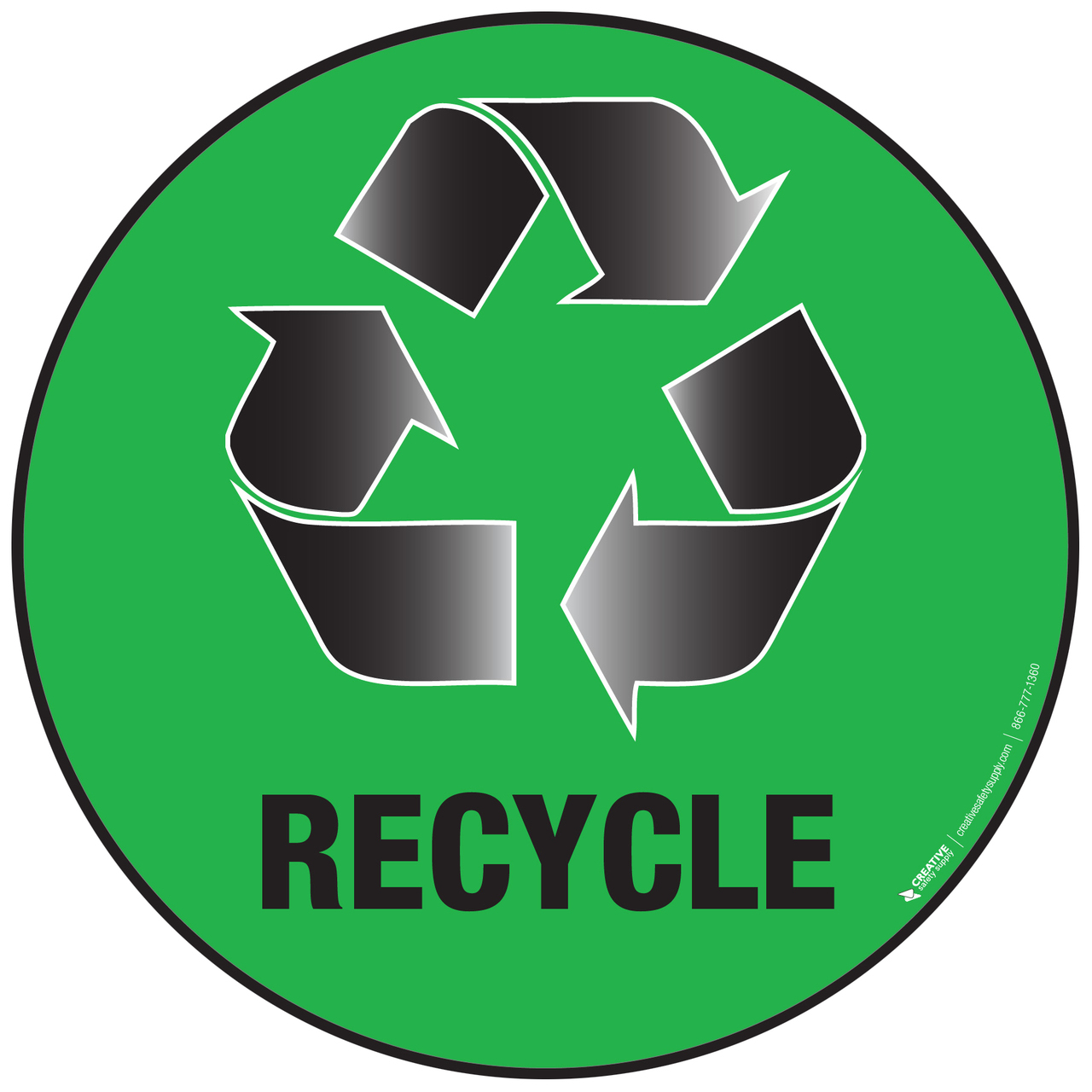 Recycle Green Floor Sign PHS Safety