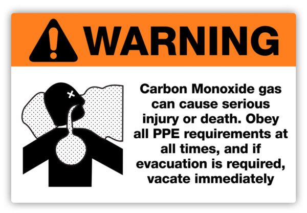 Warning – Carbon Monoxide Label